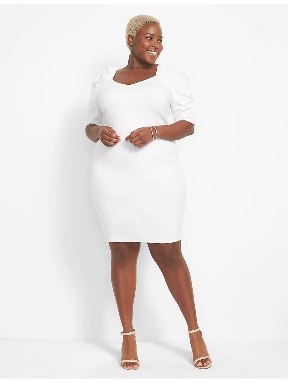 Lane Bryant 30/32 Perfect Puff-Sleeve Bodycon Dress NWT